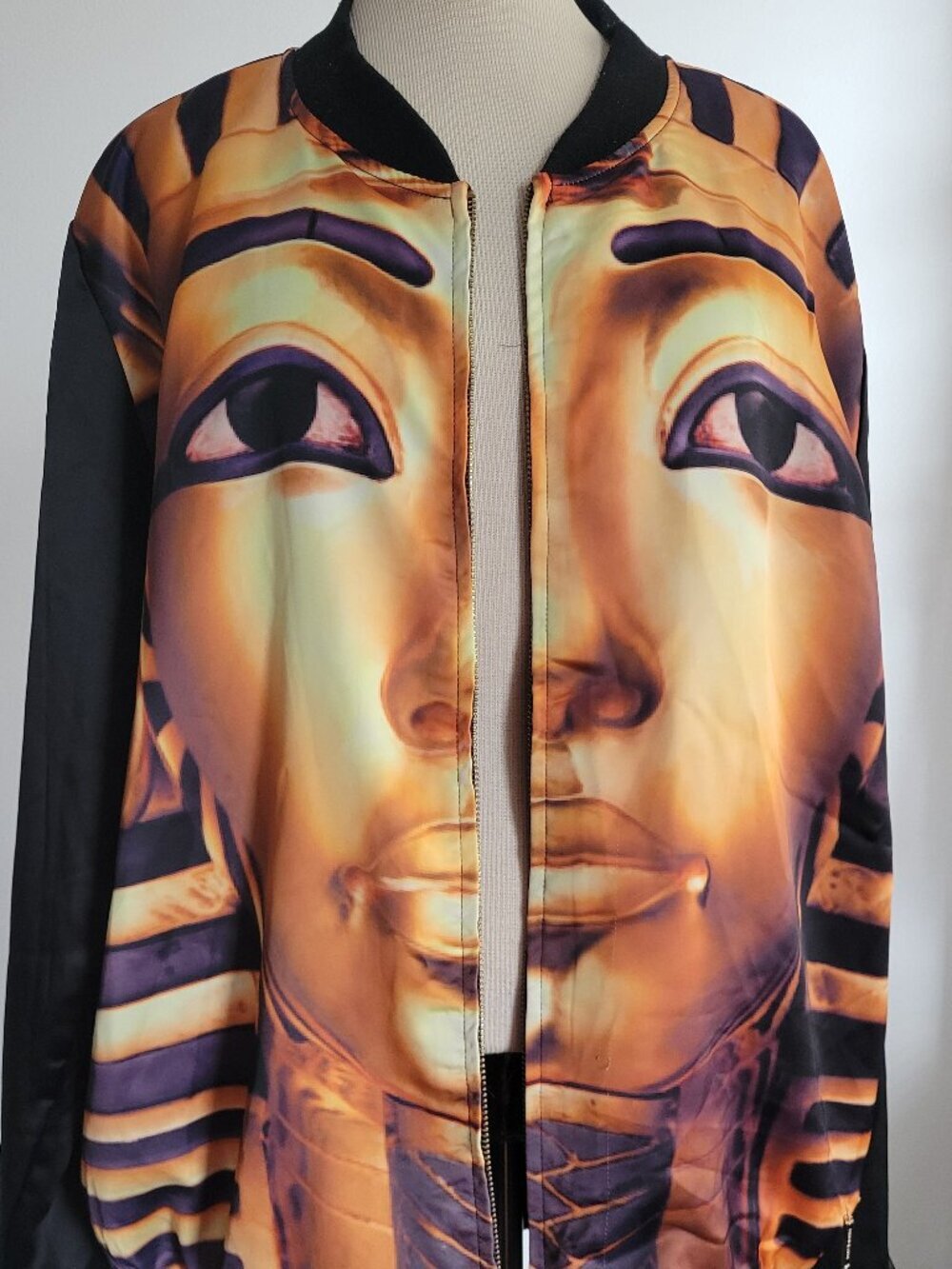 Egyptian Pharaoh King Tut Graphic Bomber Jacket – XL | Unisex | 100% Cotton